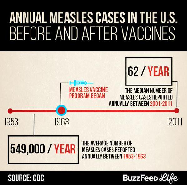 Vaccines cut measles cases
