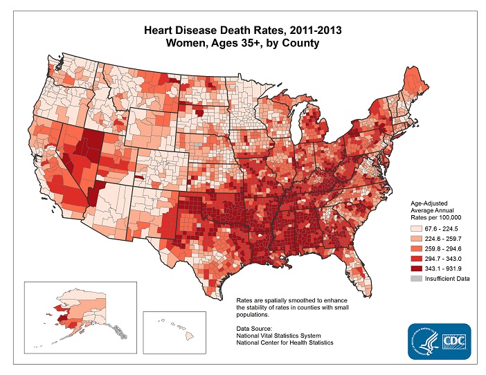 Where Women are dying from heart disease