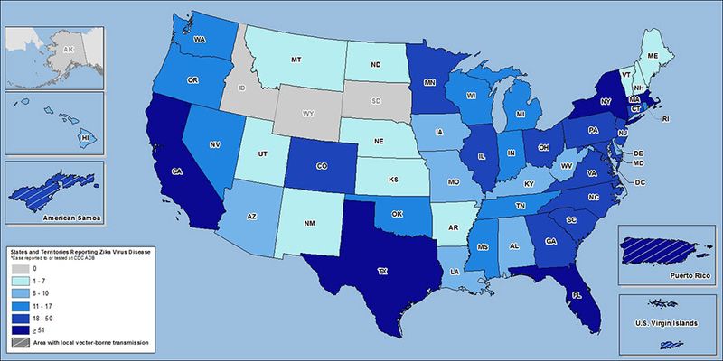 Zika by state 7/27/2016