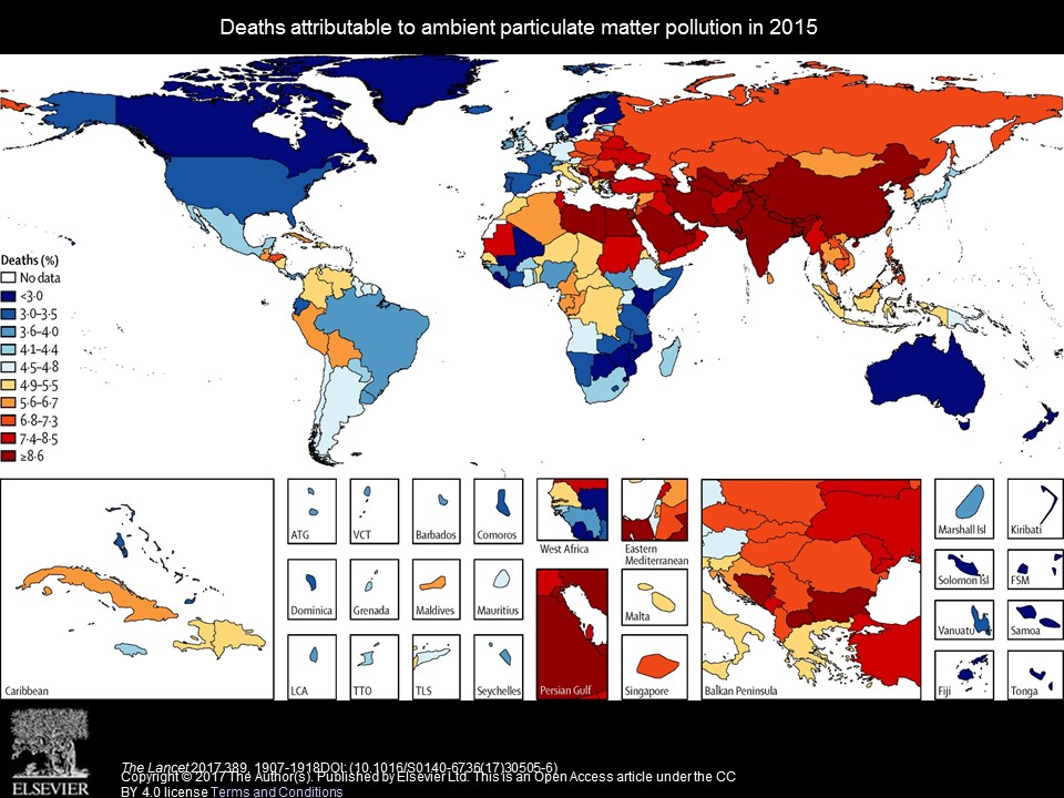Deaths attributable to ambient particulate matter pollution in 201