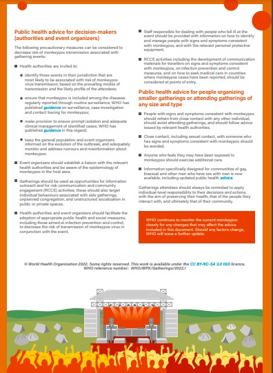 WHO, monkeypox and gatherings