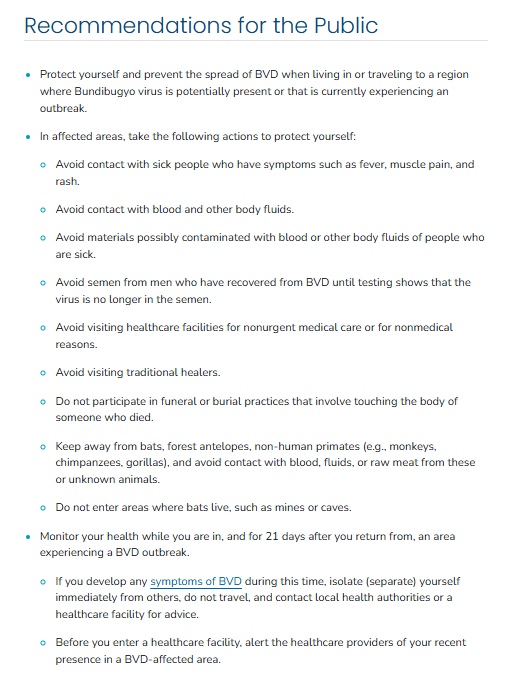 CDC Recommendations