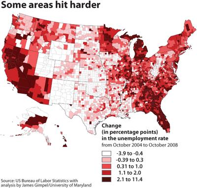 Bureau of Labor and Statistics, 2004-2008 Unemployment